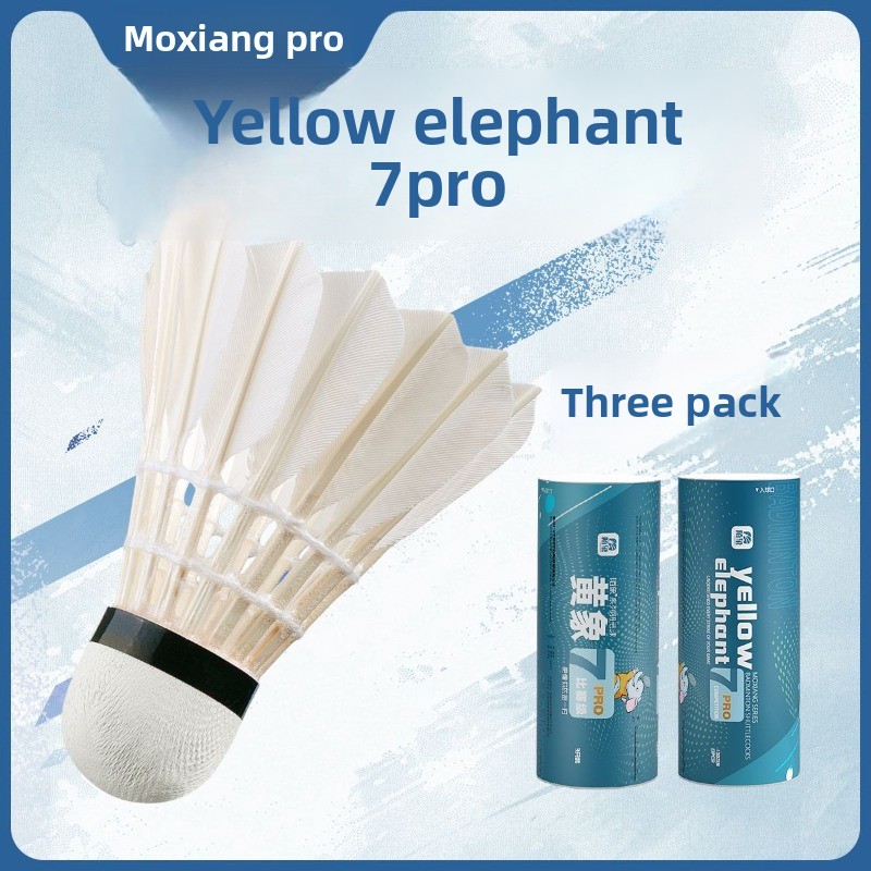 Feather Shuttlecock - MOXIANG Sarı Fil No.7 PRO, 3'lü
